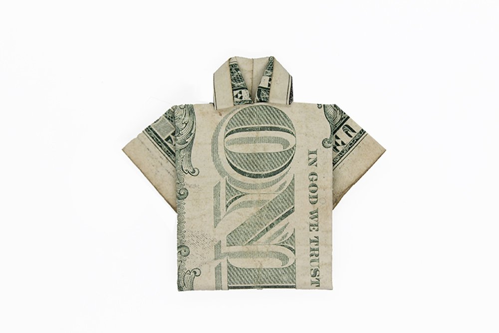 How to fold a Dollar Origami Shirt - Finish