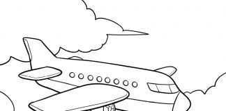 airplane coloring page - thumbnail