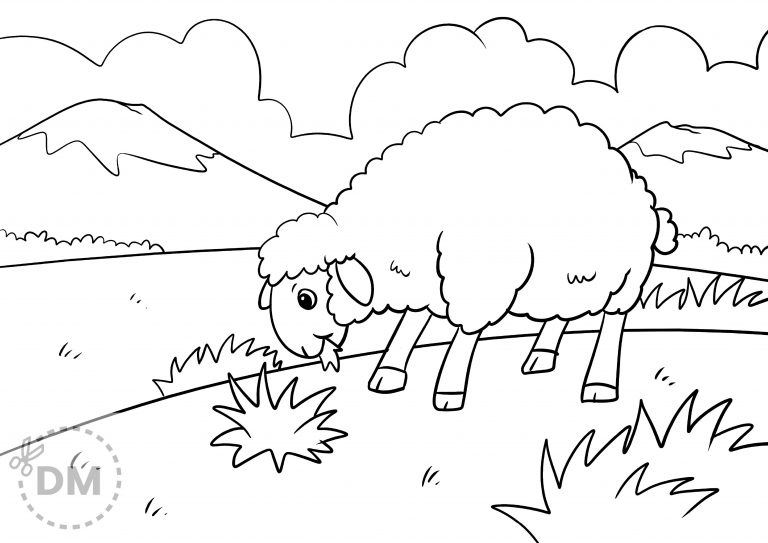 Cute sheep coloring page | Free Printables for Kids Cute sheep coloring page | Free Printables for Kids