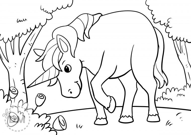 Cute Unicorn Coloring Sheet