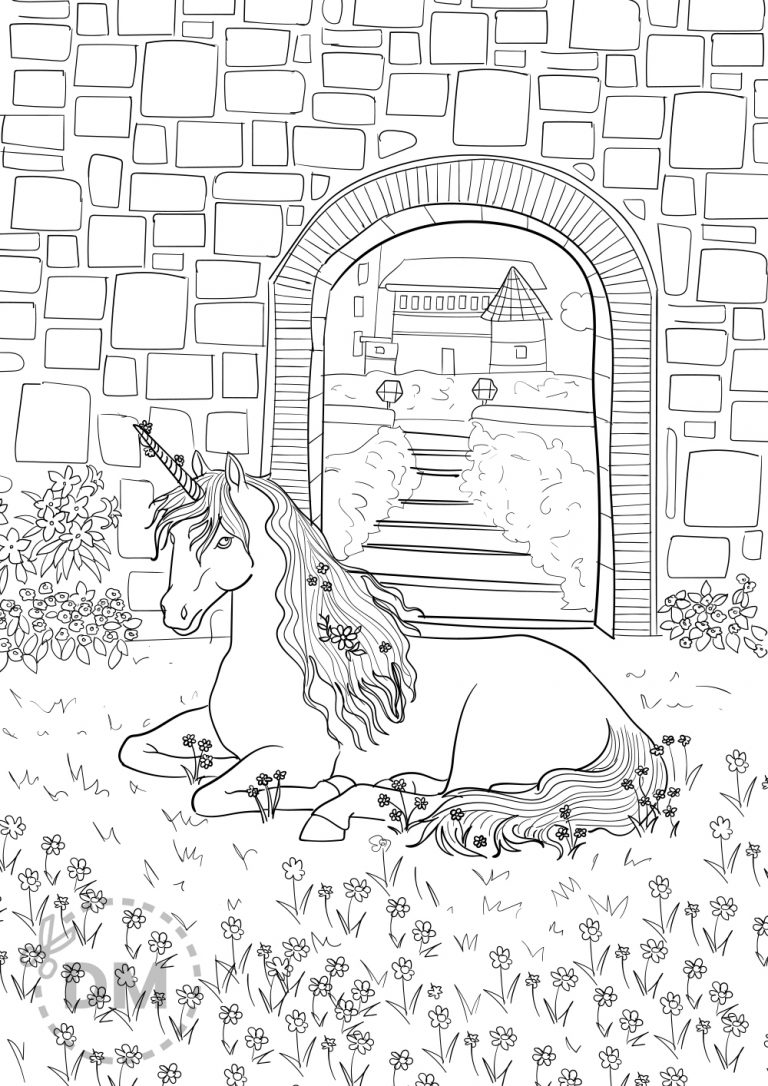 Detailed Unicorn Coloring Page