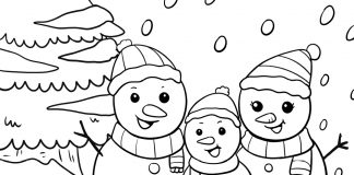 snowman coloring page - thumbnail