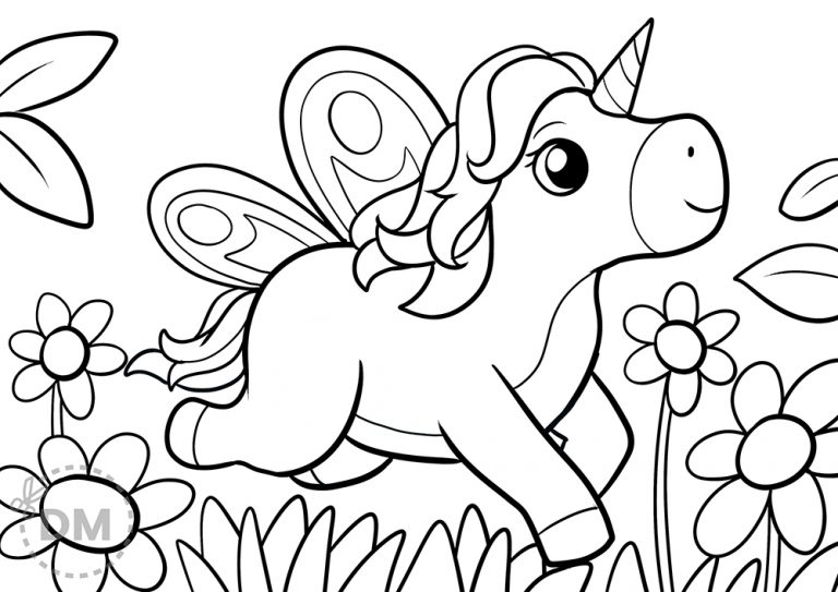 Unicorn With Wings Fairy Coloring Page Unicorn With Wings Fairy Coloring Page