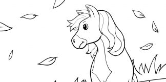 wild horse coloring page - thumbnail