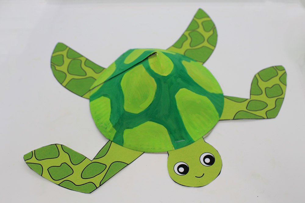 How to Make a Paper Plate Turtle - Finish